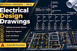 design electrical drawings, autocad layouts and load calculations