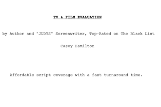 evaluate your TV or film screenplay