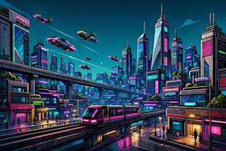 create futuristic sci fi city environment concept art