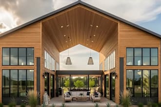 design custom barndominium pole barn house plan for residential building permit