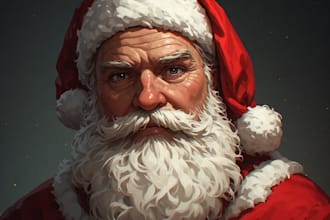 create custom santa portrait illustrations