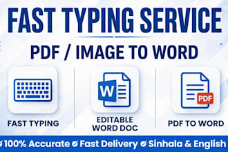 do fast typing, data entry and pdf to word