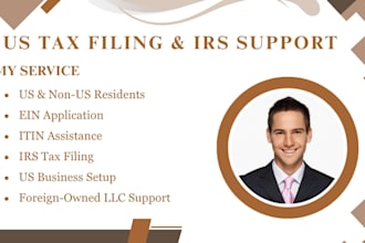 assist with USA llc registration, ein, itin, irs tax id and US tax filing