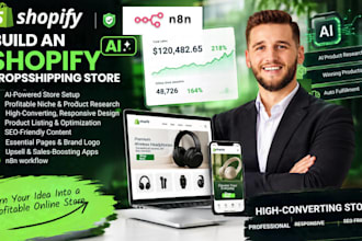 build ai shopify website, design or redesign shopify dropshipping store,