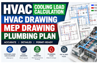 do hvac cooling load calculation hvac drawing mep drawing plumbing plan