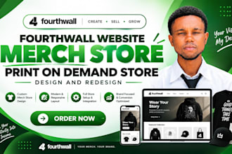 setup fourthwall website fourth wall pod merch store tshirt design redesign