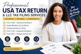 prepare USA tax return for single member llc, foreign owned llc 1120, 1040, 5472
