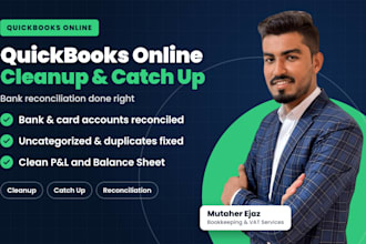 do quickbooks online cleanup, catch up bookkeeping and bank reconciliation
