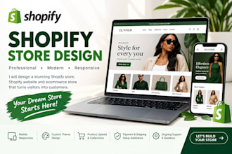 design shopify store, shopify website and ecommerce store