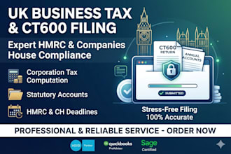 prepare and file uk business tax, corporation tax, ct600
