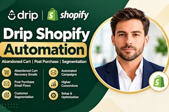 setup drip shopify automation abandoned cart post purchase segmentation
