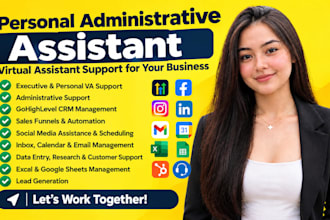 executive assistant ghl virtual assistant personal assistant data entry