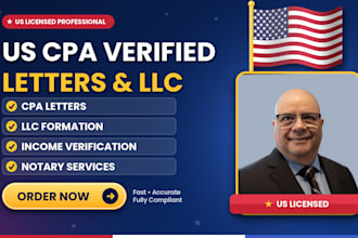 write US CPA letter llc registration income verification notary letter
