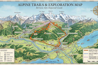 do landscape map, route visualization, navigation, wayfinding  and tourism map