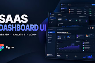 design a modern saas dashboard UI UX in figma