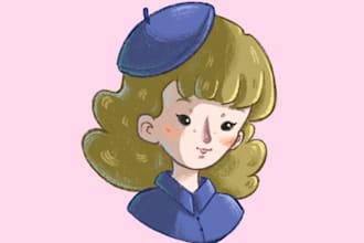 draw a cute custom avatar profile picture or portrait