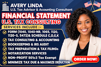 prepare US tax filing, US tax returns, llc tax, business tax 5472 1040 financial