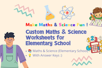 create custom maths or science worksheets
