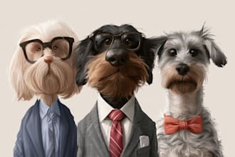 draw a caricature of your dog cat or other pet