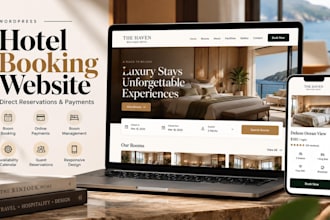 build wordpress hotel booking website with direct reservations and payments