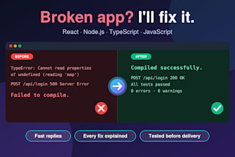 fix bugs in your react or nodejs app