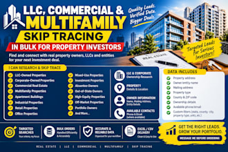 commercial real estate, multifamily skip tracing in bulk for property investors