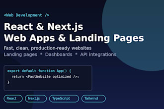 build a custom react or nextjs web app or landing page