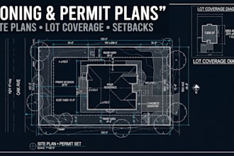 create zoning permit plans, site plans, lot coverage, and setback compliance