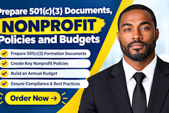 prepare 501c3 documents, nonprofit policies and budgets