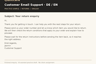 provide customer email support in german and english