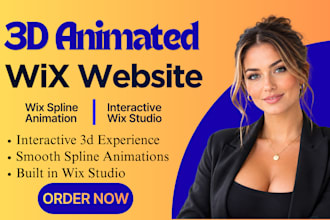 design 3d animated wix website, wix spline animation, interactive wix studio