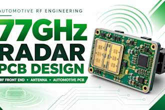 4 layer 77ghz radar pcb, rf front end, antenna board and automotive pcb design