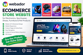 design electronics sportswear shoe furniture pet products store webador website