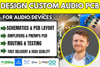 design manufacture ready pcb design, circuit schematics, dsp audio pcb, preamps