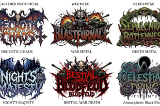 do blackened death metal, war metal and black metal logo