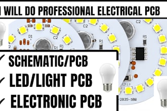 design professional led light pcb, schematic circuit, electrical circuit, light