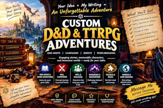 writye a custom dnd one shot, adventure, or ttrpg campaign