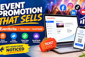 promote eventbrite events for ticket sales, webinars and social media