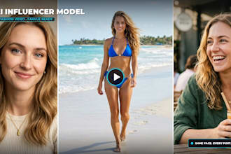 create an ai influencer model, ai character and fashion video, fanvue