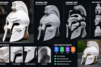 design 3d printable cosplay masks, armor and props ready for printing