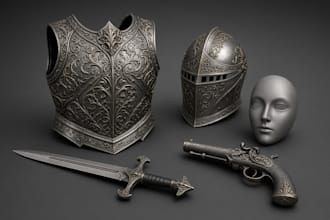 design 3d printable cosplay masks, armor and props ready for printing