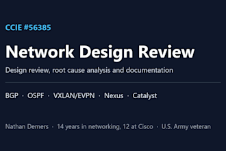 review your cisco network design and write root cause analysis