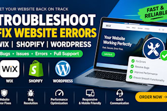 troubleshoot fix wix shopify wordpress website errors bugs