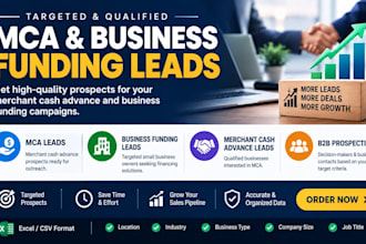provide mca leads, business funding leads and merchant cash advance leads