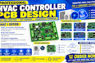 do hvac controller pcb design bldc fan control, iot sensor and embedded firmware