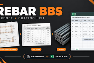 prepare rebar bbs and cutting lists from structural PDF drawings