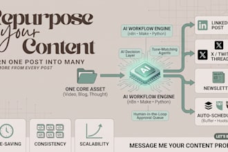 build a content repurposing social media content creation workflow
