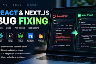 fix bugs in react nextjs and nodejs applications