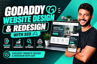 design or redesign godaddy website with SEO