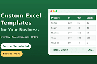 build an excel inventory and stock control sheet for your business